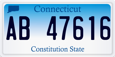 CT license plate AB47616