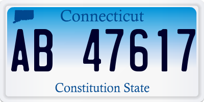 CT license plate AB47617