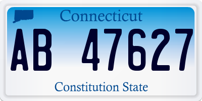 CT license plate AB47627