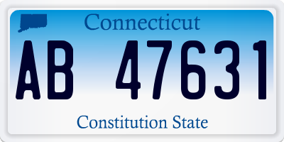 CT license plate AB47631