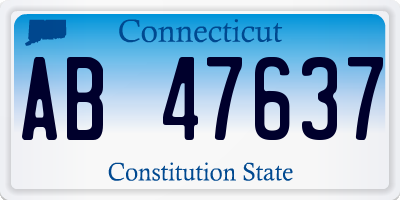 CT license plate AB47637