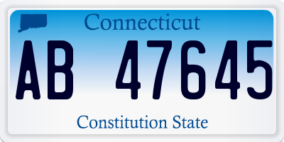 CT license plate AB47645