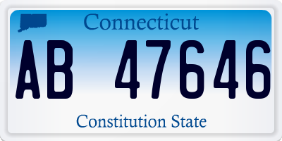 CT license plate AB47646