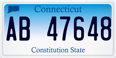 CT license plate AB47648