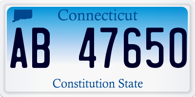 CT license plate AB47650