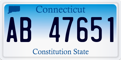 CT license plate AB47651