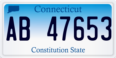 CT license plate AB47653