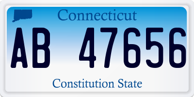 CT license plate AB47656