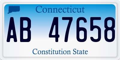 CT license plate AB47658