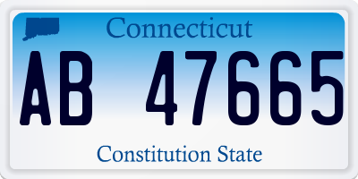 CT license plate AB47665