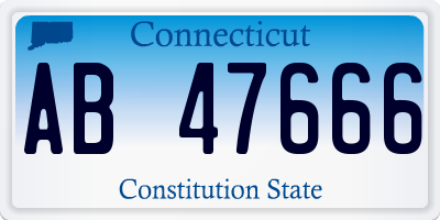 CT license plate AB47666