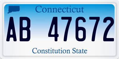 CT license plate AB47672