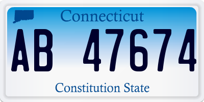 CT license plate AB47674