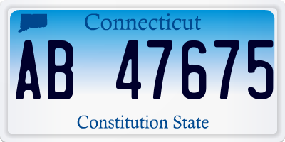 CT license plate AB47675