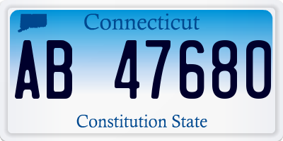 CT license plate AB47680