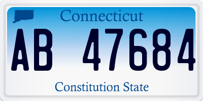 CT license plate AB47684