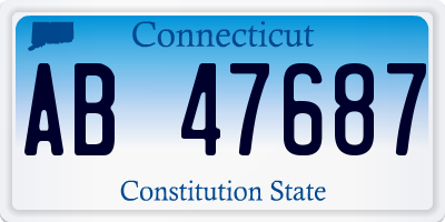 CT license plate AB47687