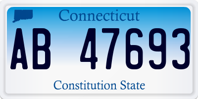 CT license plate AB47693