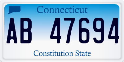 CT license plate AB47694