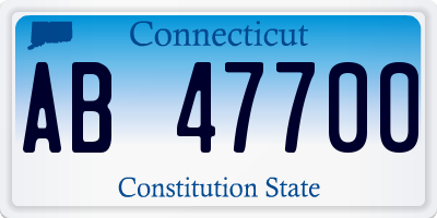 CT license plate AB47700