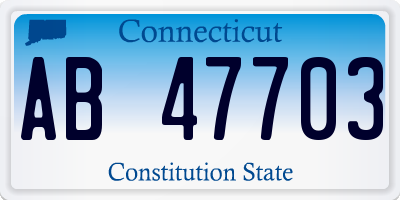 CT license plate AB47703