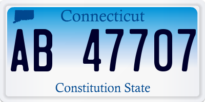 CT license plate AB47707