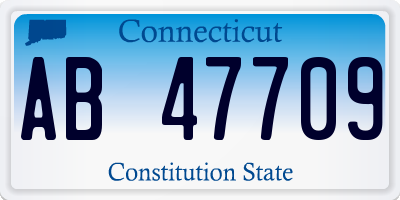 CT license plate AB47709