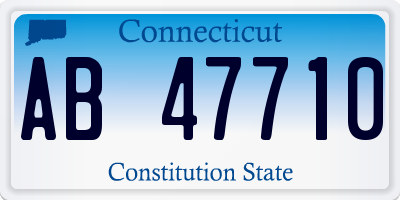 CT license plate AB47710