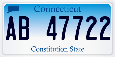 CT license plate AB47722