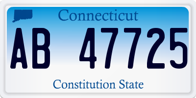 CT license plate AB47725