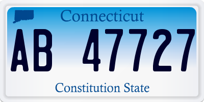 CT license plate AB47727