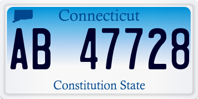 CT license plate AB47728