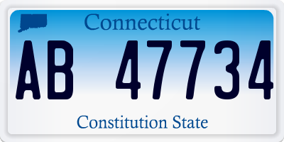 CT license plate AB47734