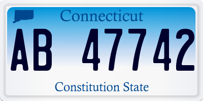 CT license plate AB47742