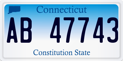 CT license plate AB47743