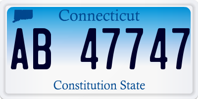 CT license plate AB47747