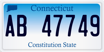 CT license plate AB47749