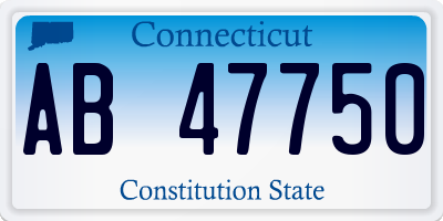 CT license plate AB47750