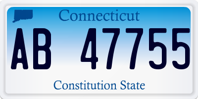 CT license plate AB47755