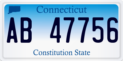 CT license plate AB47756