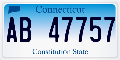 CT license plate AB47757