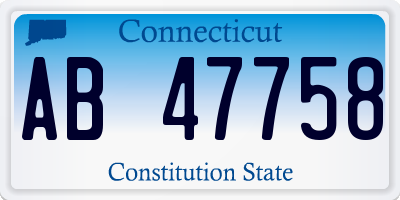 CT license plate AB47758