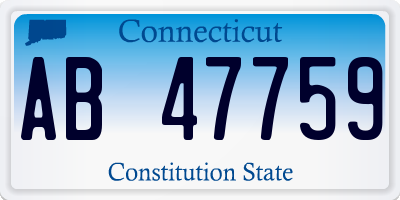 CT license plate AB47759