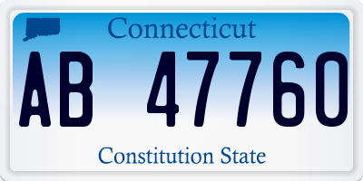 CT license plate AB47760