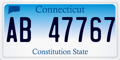 CT license plate AB47767