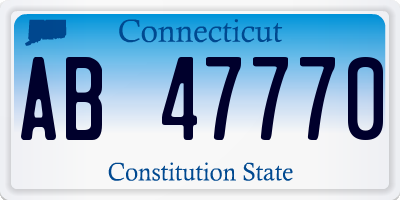 CT license plate AB47770