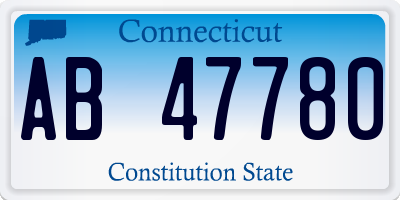 CT license plate AB47780