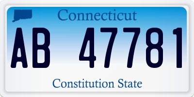 CT license plate AB47781