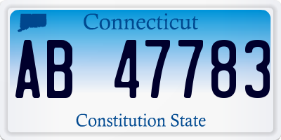 CT license plate AB47783