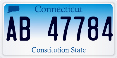 CT license plate AB47784